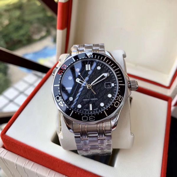 

wholesale luxury men's watch sea 212.30.41.20.01.005 matser 41mm dial james bond 007 automatic mechanical original strap watches, Slivery;brown