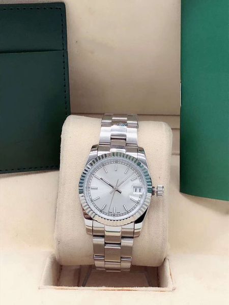 

2020 ladies watch all stainless steel sapphire silver folding buckle fashion luxury watch 31mm, Slivery;brown