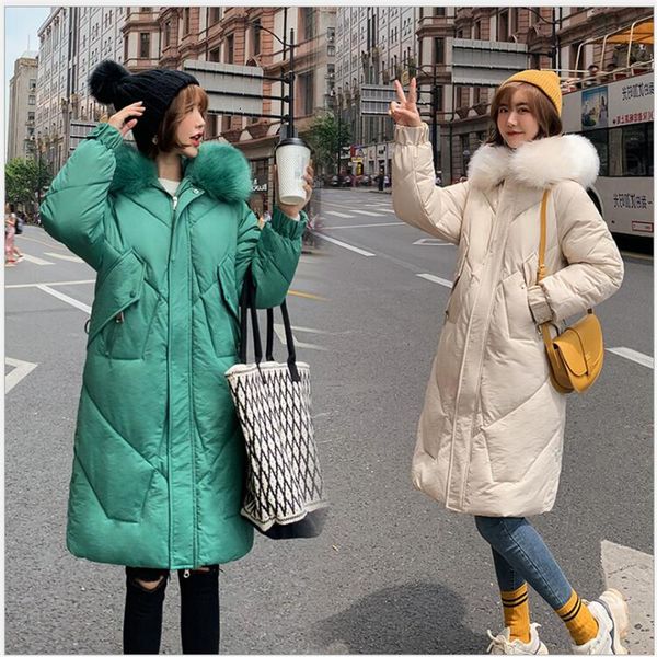 

long winter jacket women 2019 winter parkas womens thicken warm bread coats female hooded outwear abrigos mujer invierno r209, Black