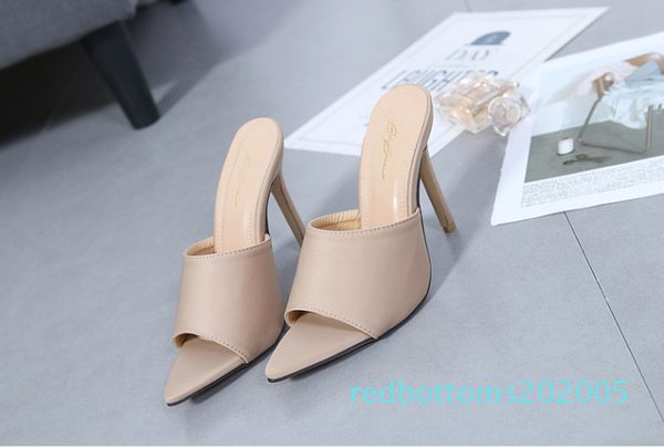 

women's slippers, women's high heel slippers, stars pointy joker high heels mules shoes r05, Black