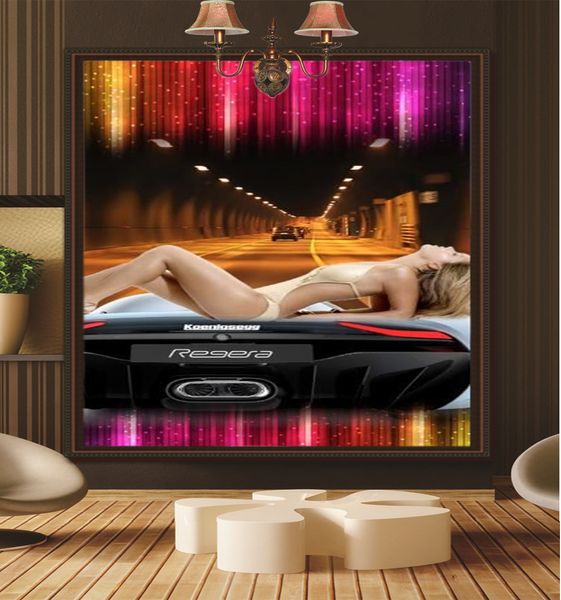 

красивые сексуальные модели автомобилей 3d высокой четкости цифровая печать крыльцо температура обои красивые практичные пряжи обои