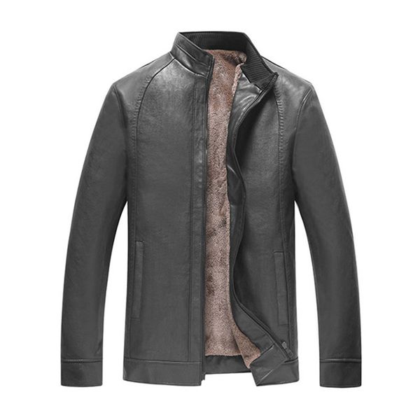 

pu leather jacket 2019 new fashion winter male plus size black brown mens stand collar coats leather steam punk biker jackets