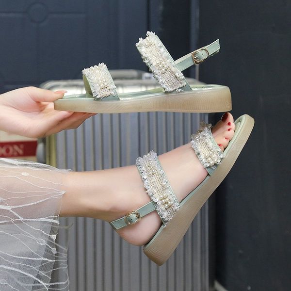 

clear heels roman sandals 2020 women's buckle strap suit female beige med ladies shoes summer all-match gladiator sandals women, Black