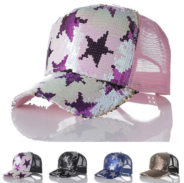 

унисекс bling mermaid весы блестки trucker шляпы регулируемые caps mesh бейсбольная party hat 8 цветов бесплатная доставка, Blue;gray