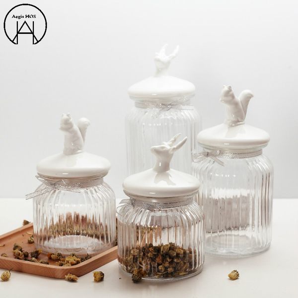 

creative cute glass storage tank candy jar glass jars sugar bowl bottles mason jar wedding decoration