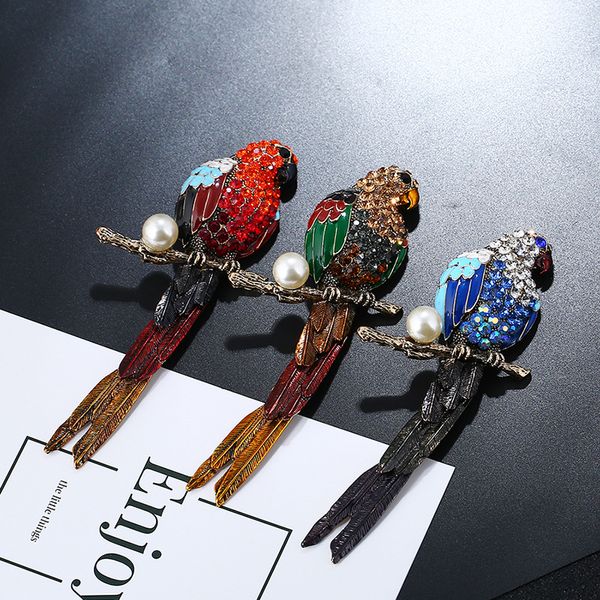 Brooch di cristallo della gazza degli accessori all'ingrosso-abbigliamento Bella bella spilla animale del pappagallo