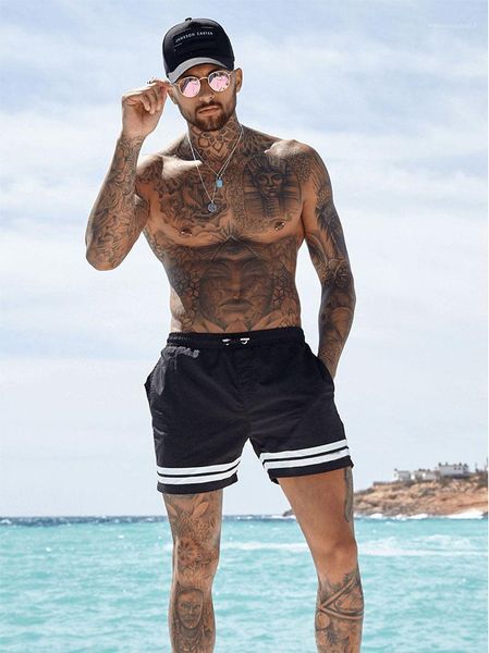 

elastic waist male beachwears fashion active simple boys sports pants mens summer quickdry striped shorts solid
