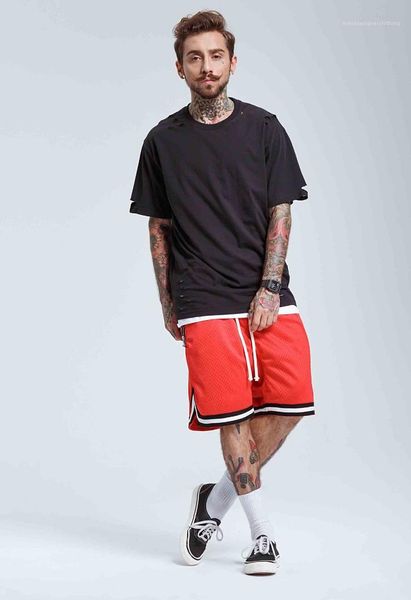 

casual mens stree style clothing summer designer tshirts solid color hollow out crew neck loose tshirt fashion, White;black