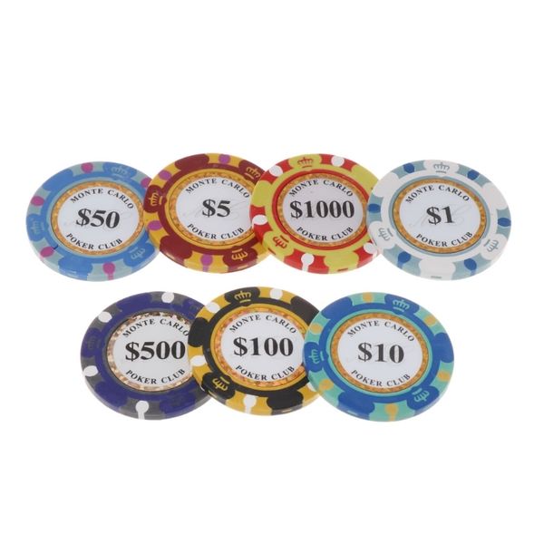 

5pcs poker chips clay casino coins 14g texas hold'em baccarat card protector 4cm running pants, Black;blue