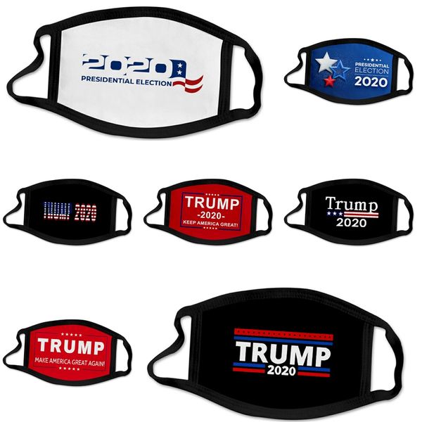 

independence day face mask usa star mask printed breathable fold mouth er cotton washable designer trump mask f #400, Black