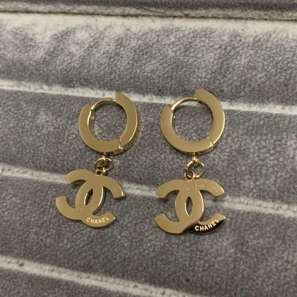 

never fade european usa fashion 18k gold double letter hoop earrings for women girls party jewelry, Slivery;golden
