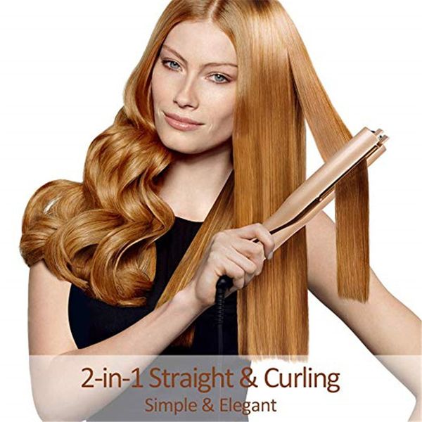 

gold 2in1 straightening hair curler curling mestar iron pro automatic rotating roller heating ceramic curling iron magic styling
