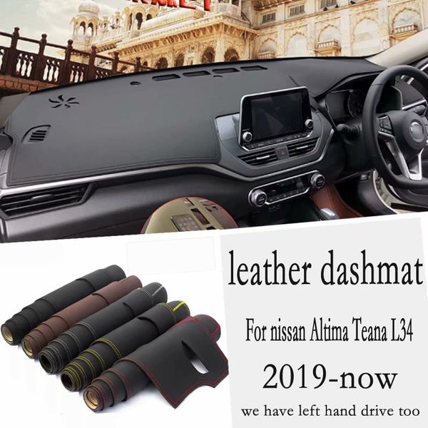 

for altima teana l34 2019 2020 2021 leather dashmat dashboard cover pad dash mat carpet car-styling accessories rhd