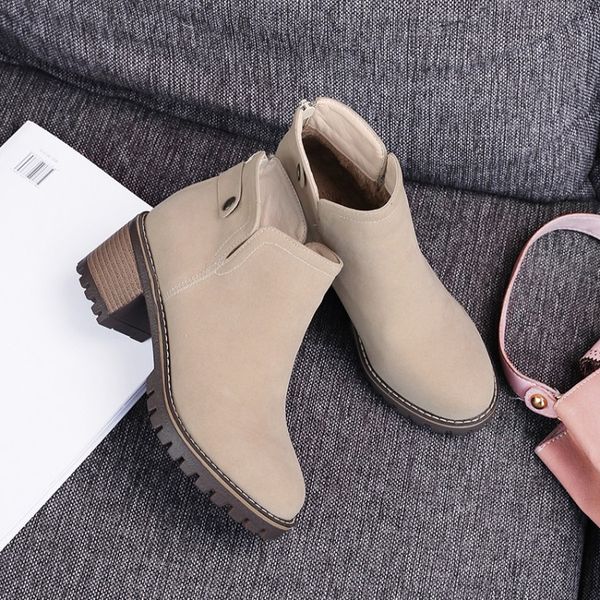 

big size 10 11-13 boots women shoes ankle boots for women ladies shoes woman winter willow buckle sleeve square heel, Black