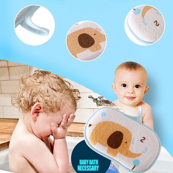 

2019 cute baby bathing cotton animal bathroom bath sponge cushion for bath ball drop shipping