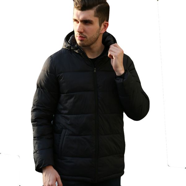 

ishowtienda mens winter jackets and coats wear lightweight cotton padded jacket winter men's short feather winterjas, Tan;black