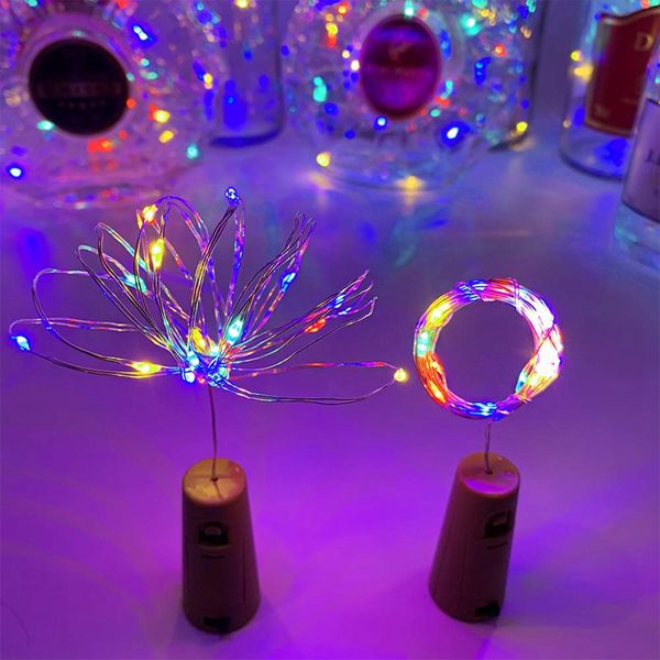 20 LED Weinflasche Kork Lichter Mini Fairy Lichterketten Kupferdraht, batteriebetriebene Sternenlichter für DIY, Festival, Hochzeit, Party