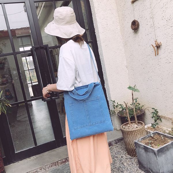 

women bag 2019 retro printing large capacity handbag denim shoulder bags simple handle bags casual messenger bag bolsa feminina