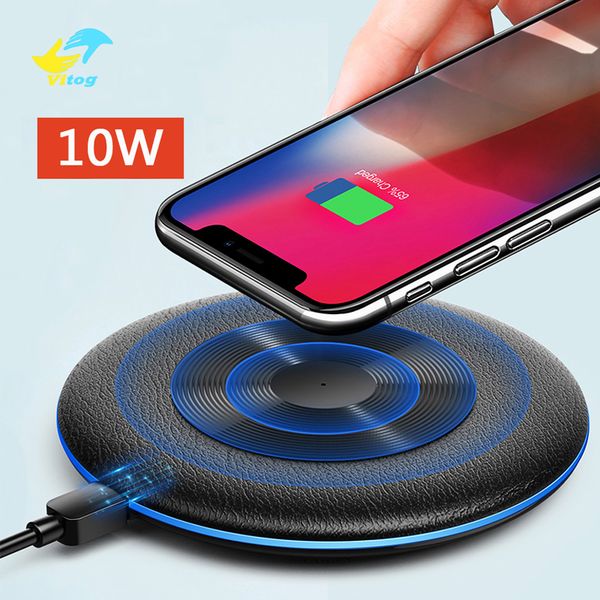 

10w fa t wirele charger for am ung galaxy 9 8 note 10 9 u b qi charging pad for ip x max xr x 8