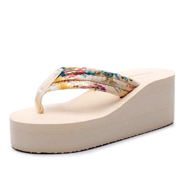 

2020 new net red sandals and slippers female summer thick bottom fashion wear pinch flip flops non-slip beach shoes, Black