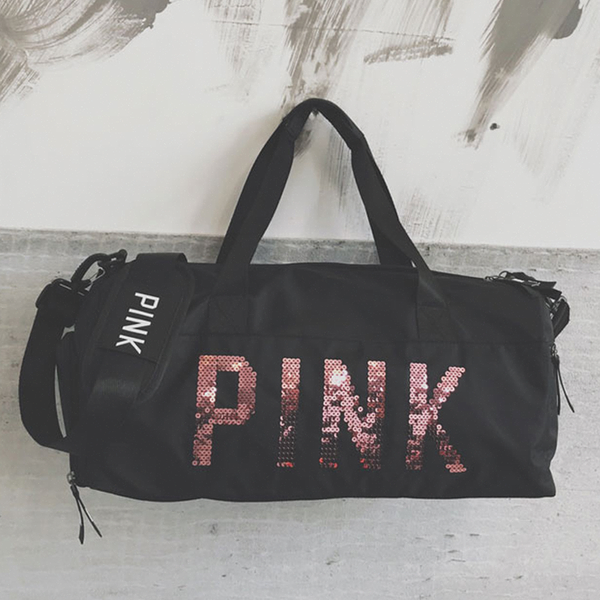 

fashion designer-sequins pink letter shoulder bags oxford cloth multi function shoes position teenage girls handbag traveling waterproofad6#