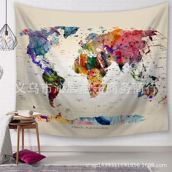 

selling world map tapestry digital printing tapestry wall blanket beach towel tablecloth hanging cloth