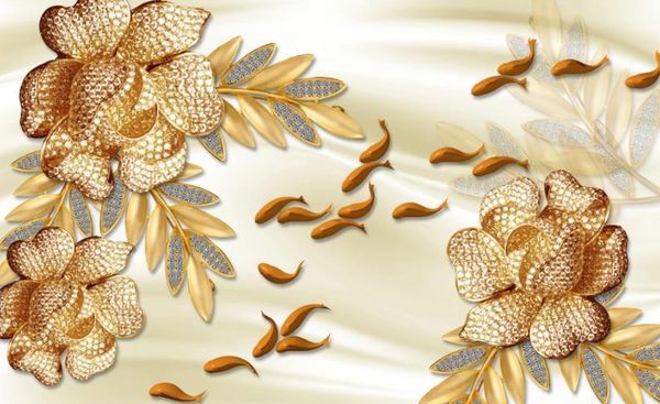 

3d wall murals wallpaper luxury atmosphere jewelry flowers have more than a year