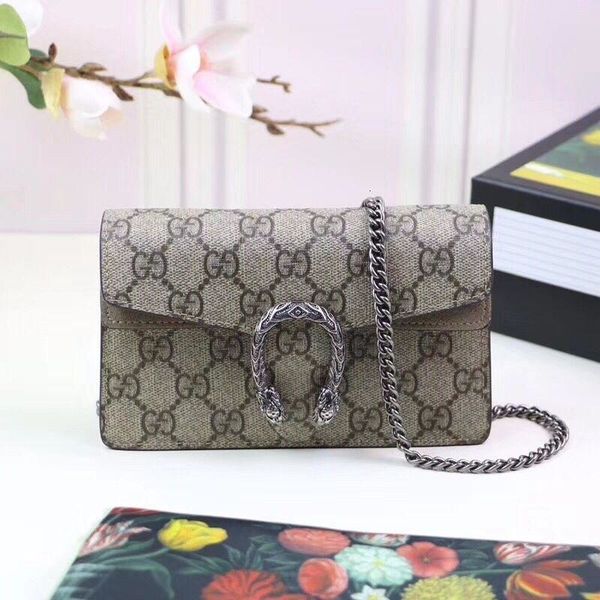 

2019 celebrity design letter buckle embossing canvas mini shoulder chain bag genuine leather woman 476432 messenger bag
