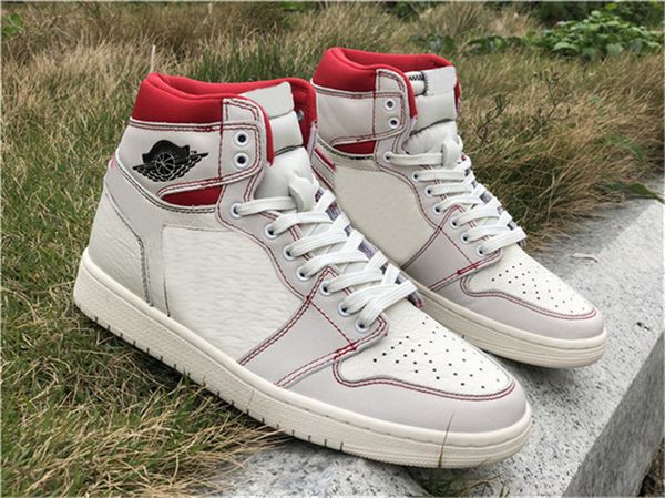 

2019 air high og 1 retro sail red men basketball shoes white phantom university red 555088-160 authentic shoes with box, White;red