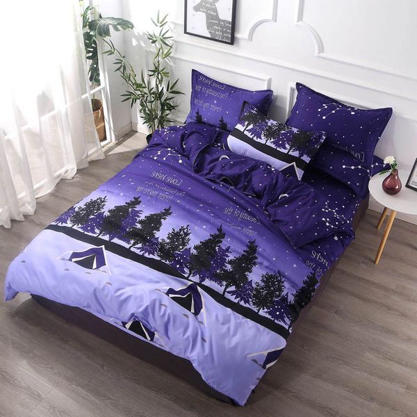 

bed linens 3d bedding set blue village print duvet cover set lifelike bedclothes with pillowcase bed home textiles