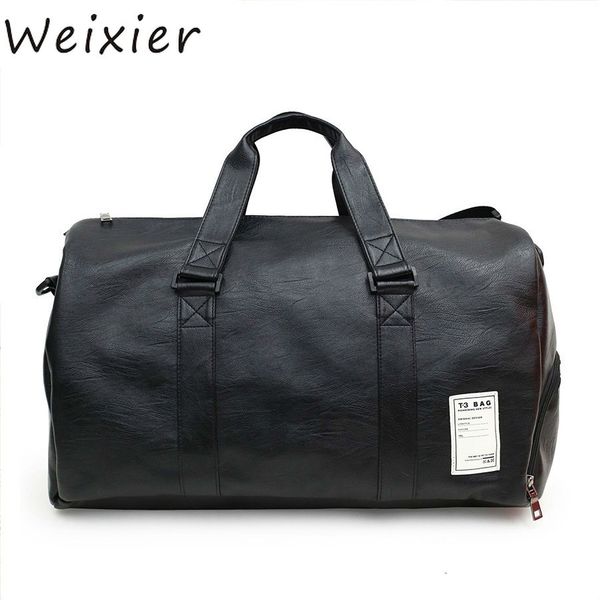 

мужская сумка большой емкости кожа дорожные сумки спорт тренажерный зал плеча сумку ручной клади сумки мужчины женщины путешествия коммуника