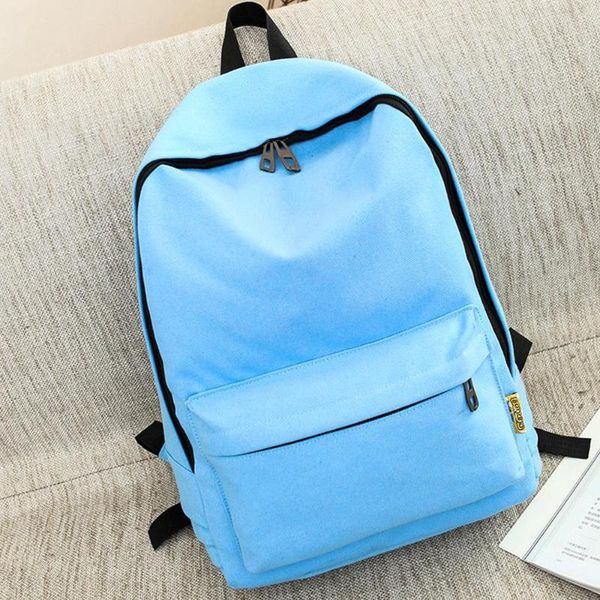 

large capacity solid color canvas outdoor handbag lapbag travel backpack teenagers female rucksack leisure bag