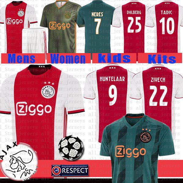 

huntelaar ajax soccer jersey ziyech tadic dolberg football shirt van de beek tagliafico mazraoui nouri schone neres cruyff maillots de foot, Black;yellow