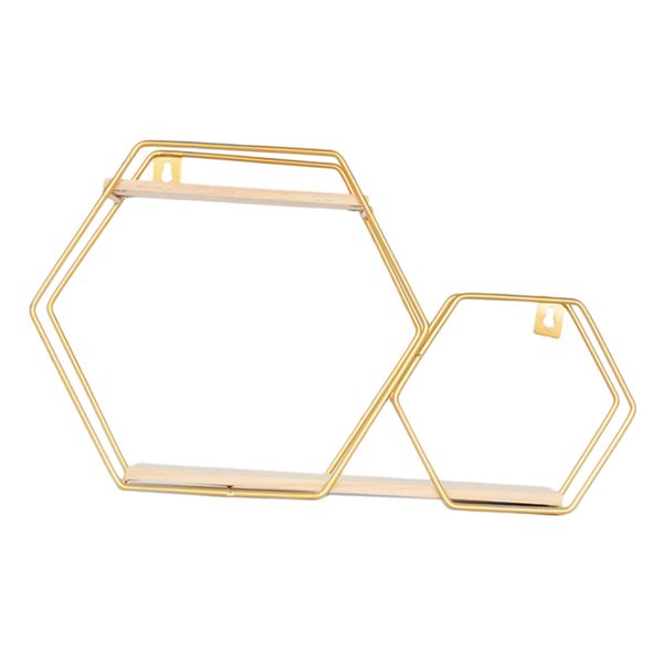 

nordic style creative wall hanging wall shelf display rack gold