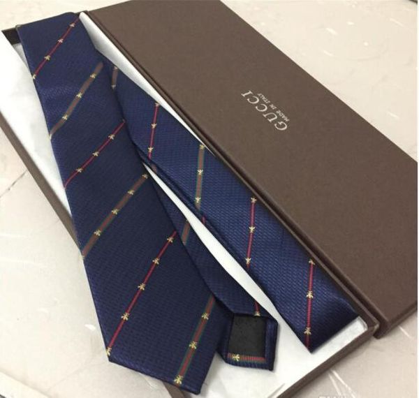 

2019 new brand silk tie 7.5cm narrow version british tie mens leisure business brand tie narrow version original packaging box, Blue;purple