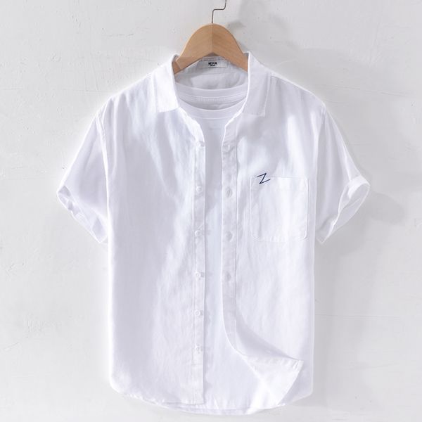 

100% cotton summer short sleeve shirt men brand casual color patchwork shirts for men fashion comfortable shirt male chemise, White;black