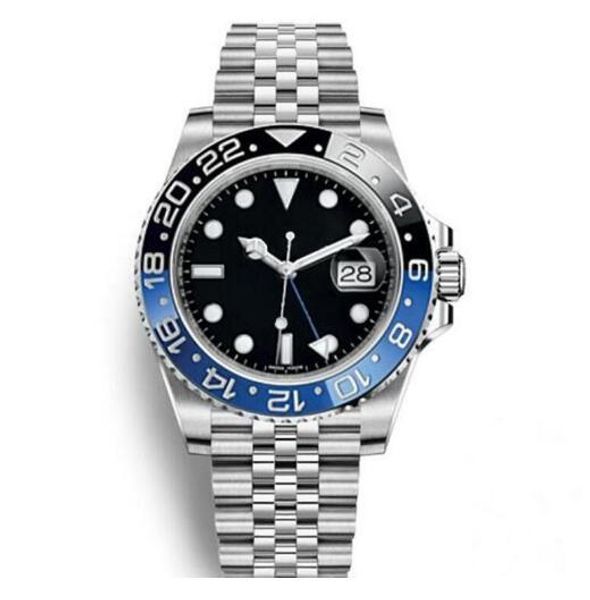 

mens wristwatch blue black ceramic bezel stainless steel watch 116710 automatic gmt movement limited watch new jubilee master, Slivery;brown