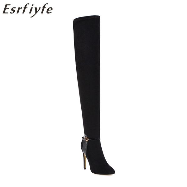

esrfiyfe 2020 new large size 34-43 shoes women boots black over the knee boots female autumn winter lady thigh high