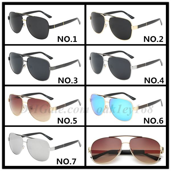 

men and women fashion classic designer sunglasses luxury 0808 sunglasses metal pilot uv protection men brand uv protection goggle, White;black