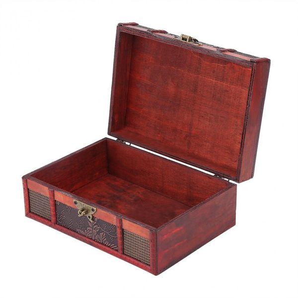 2019 Vintage Metal Lock Boxes Desktop Storage Jewelry Ring Earrings Box Wooden Pirate Treasure Chest Manual Casket Carring Cases 2018 From