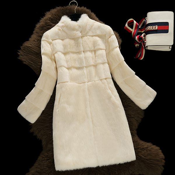 

natural fur coats women stand collar wave cut real fur coat outerwear 2018 autumn winter plus size s - 6xl, Black