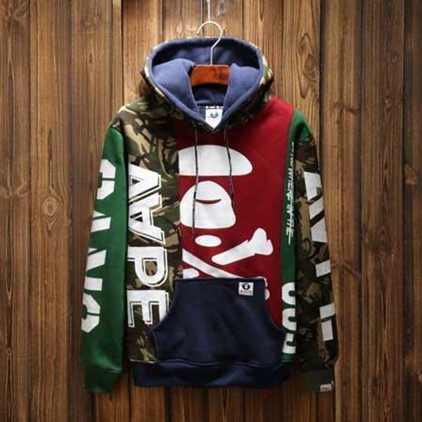

aape designer luxury fashion hoodie men's and women's pullover casual outdoor sweatshirt hip hop printed jacket size s-xxl, Black