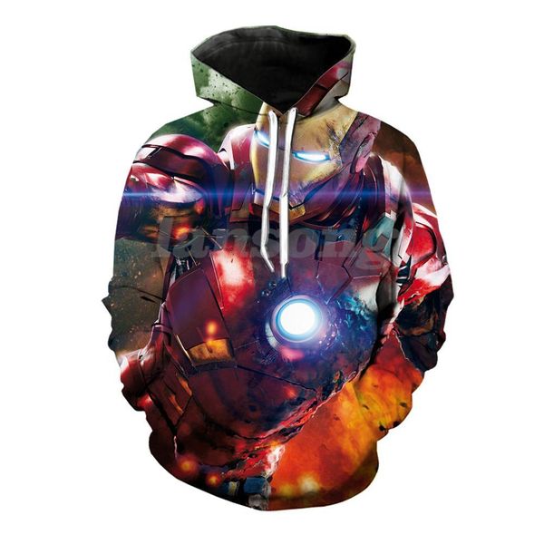 

new iron man 3d print hoody/tee shirts/sweatshirts/hoodies/pants men harajuku funny tee streetwear hip hop pullover jacket coats, Black