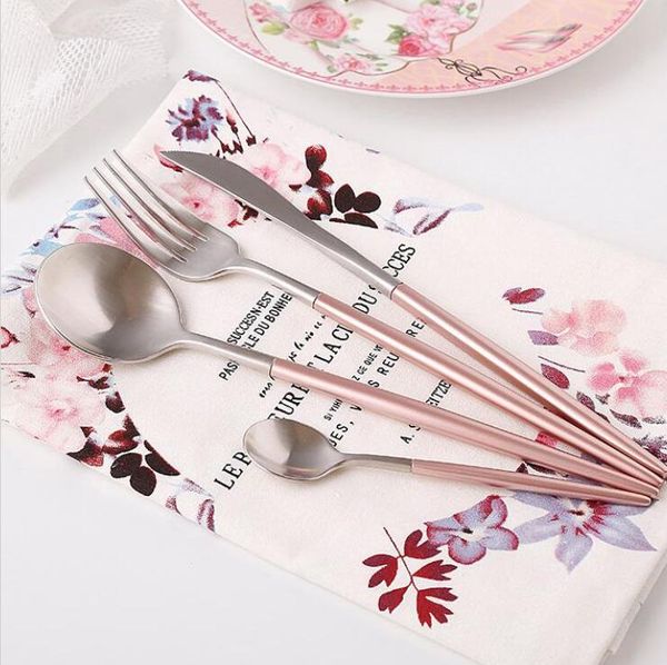 

western 304 stainless steel tableware 4 pcs/set portable luxury gold cutlery set 2019 new design kitchen accessories lxl1122-1