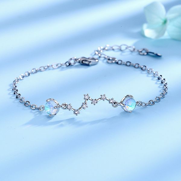 

link, chain selling bracelet women's, blue moonstone girl's mori temperament big dipper charm, Black