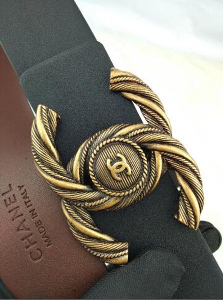 

2019 new fashion casual brand women's belt retro belt classic design belt width 3.8cm wholesale, Black;brown