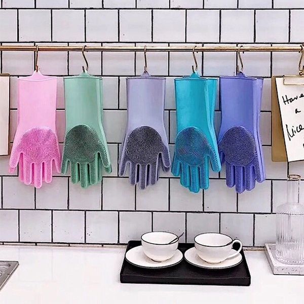 

magic silica gloves household kitchen cleaning gloves dishwash artifacts waterproof and slip-proof multi-function gloves ing