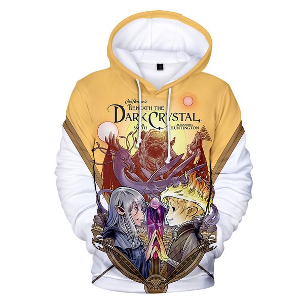 

the dark crystal hoodies men/women sweatshirts hoodie mens 3d cap hoody hooded boy/girls autumn/winter the dark crystal 2 coats, Black