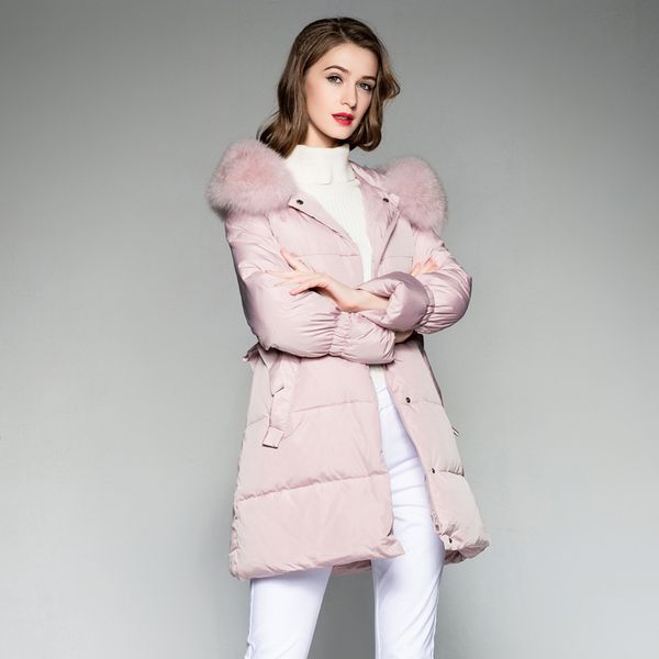 

knee long knee women's slim thick stitching cotton jacket, Black