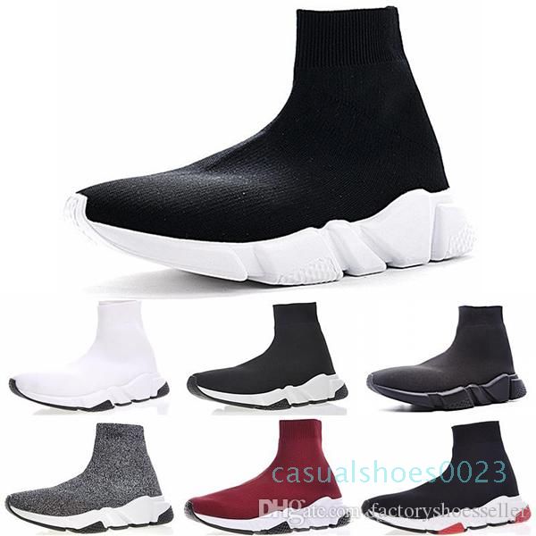 

designer sneakers speed trainer black red gypsophila triple black fashion flat sock boots casual shoes speed trainer runner eur 36-45 ac23